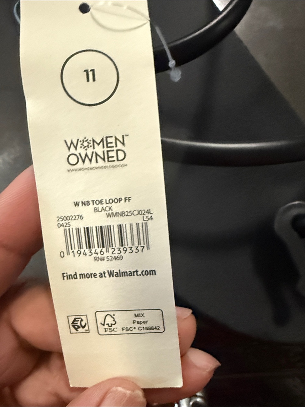 Women Owned Tag Size 11 - Black
